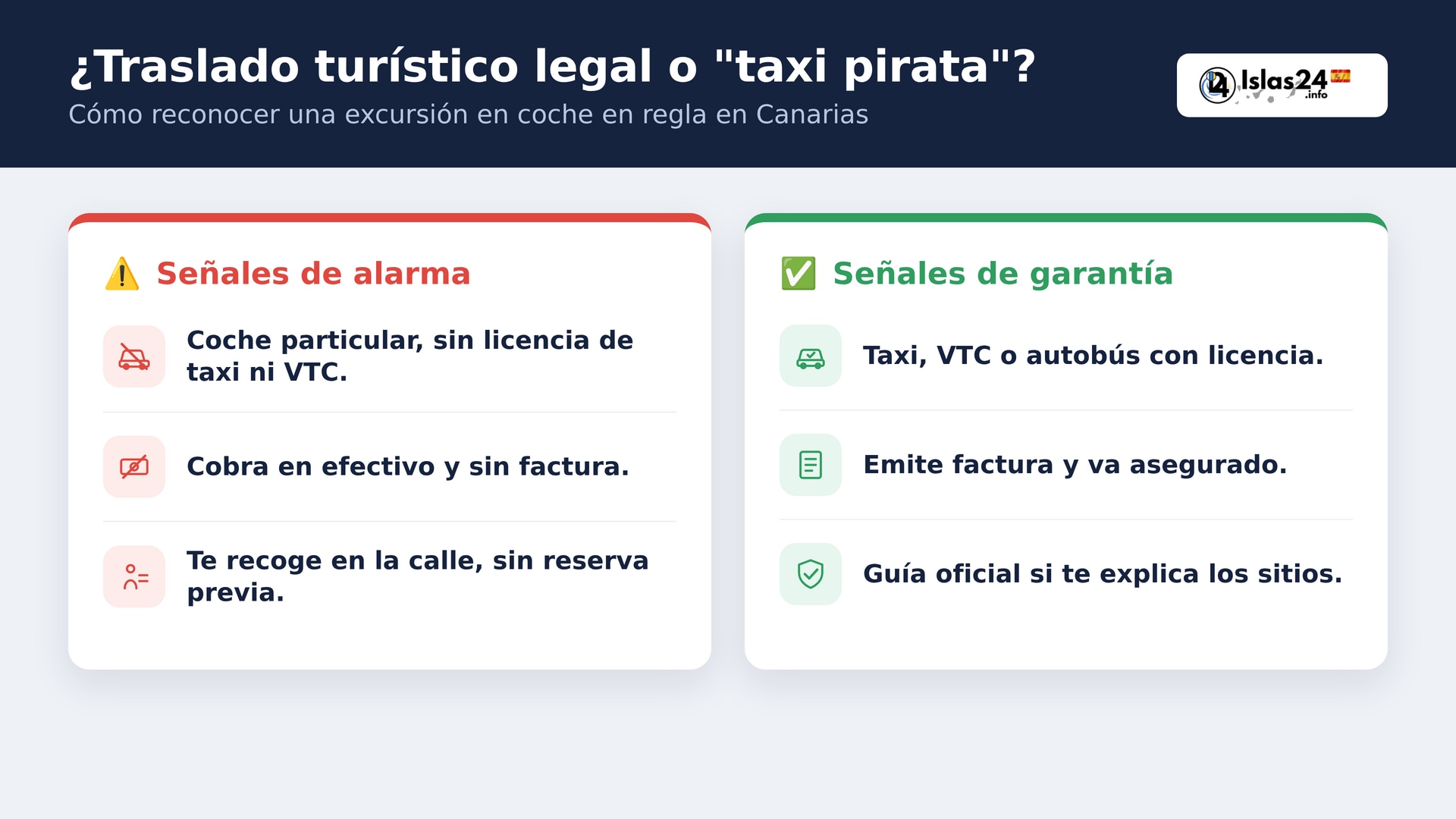 ¿Es legal que te lleven de excursión en coche por Canarias?